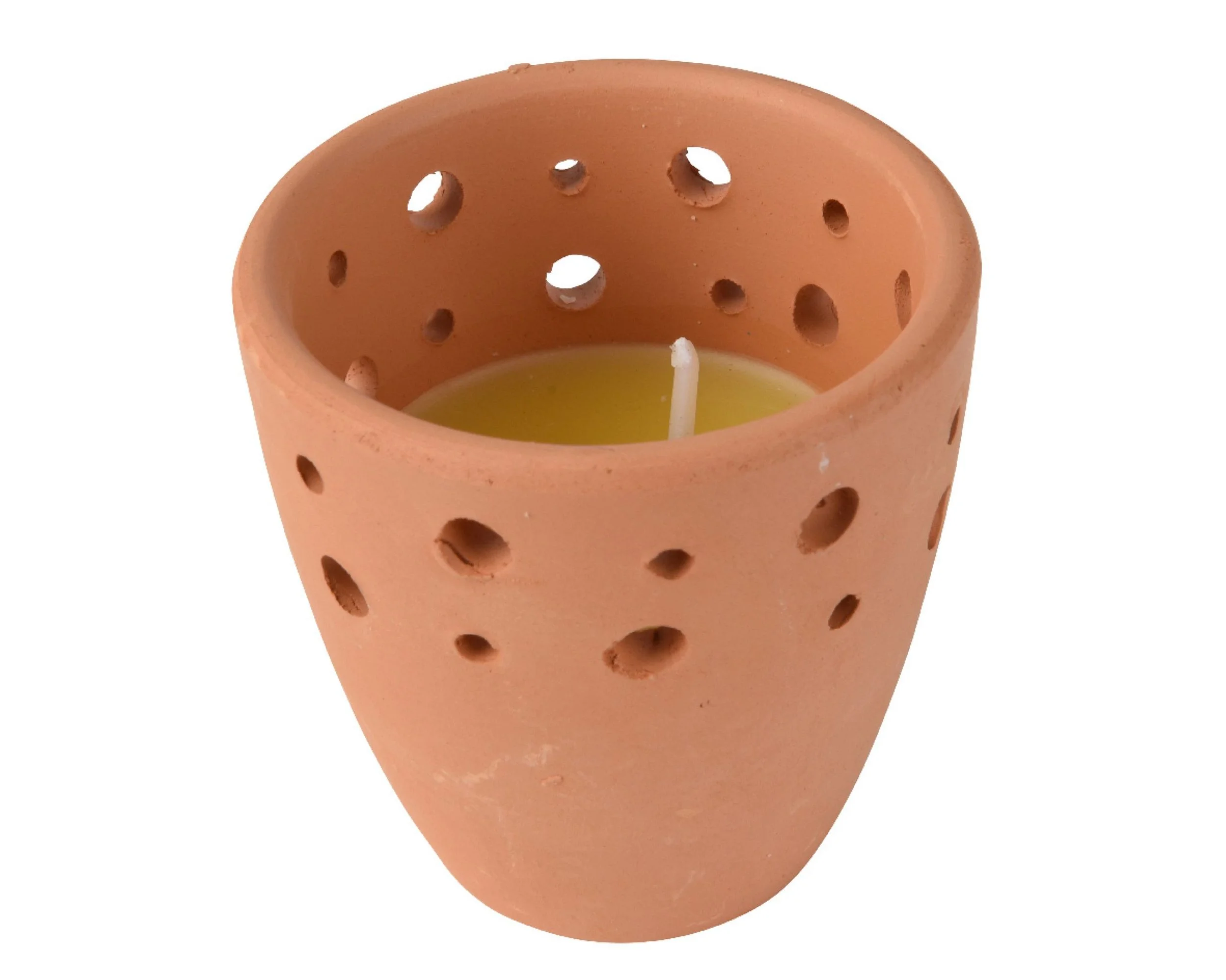 DECORIS Citronella Outdoor Formkerze – 6,5 cm im Terrakotta-Topf